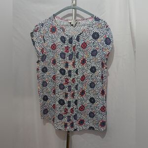 Boden White Floral Women's Blouse Size 12
